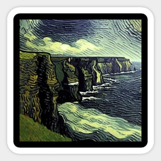 Cliffs of Moher, Ireland, in Van Gogh's style Sticker